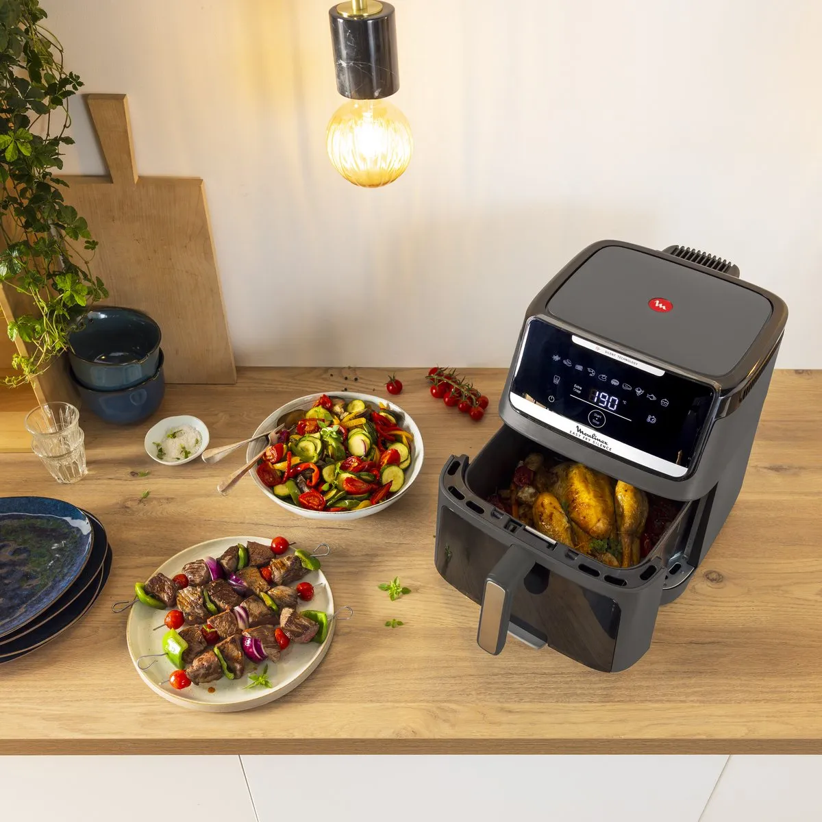 Moulinex Easy Fry Silence EZ846HF0 Airfryer XXL 7L - 1800W - Donker Grijs