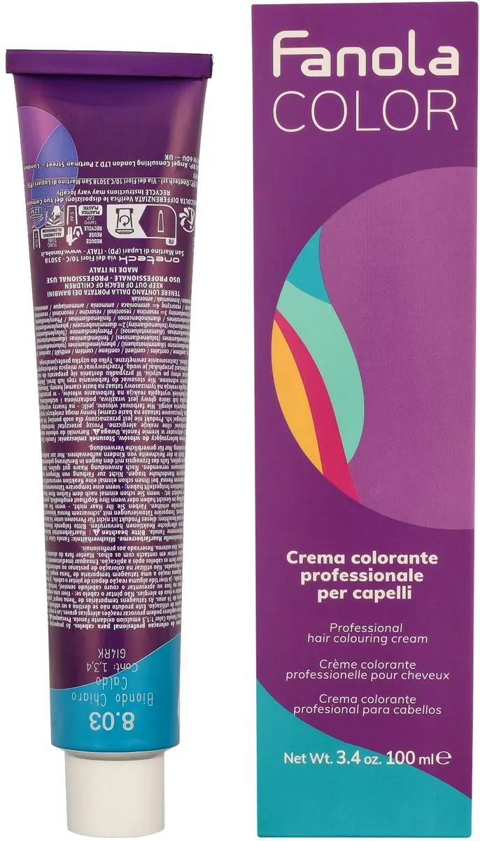 Fanola Professional Haarverf 8.03 Warm Light Blonde 150ml