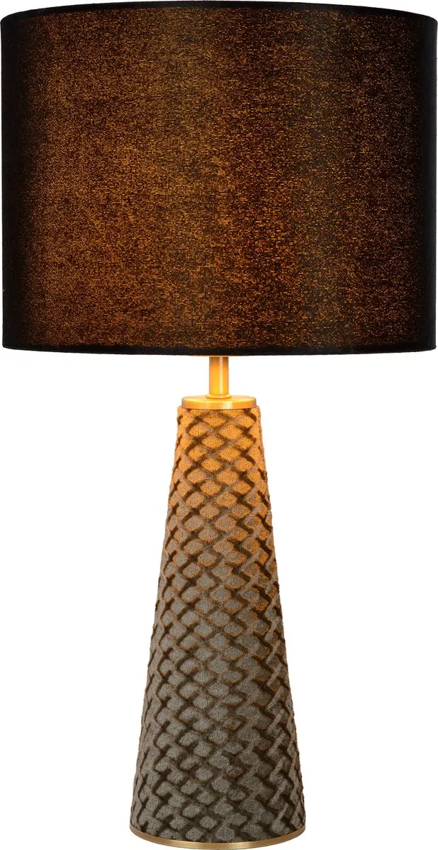 Lucide Extravaganza Velvet Tafellamp Ø25cm - Zwart