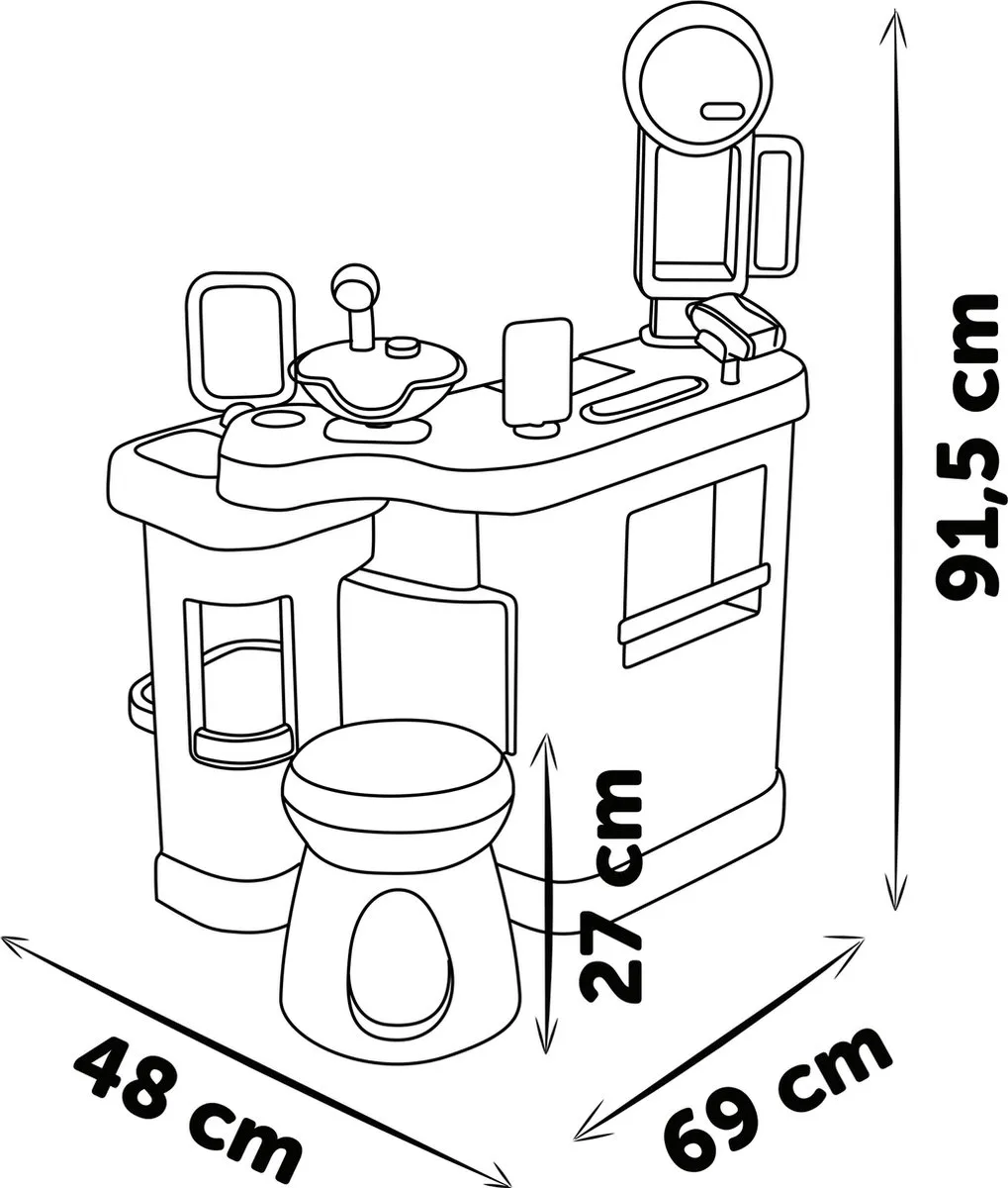 Smoby Barber & Cut Speelgoedkaptafel - Zwart