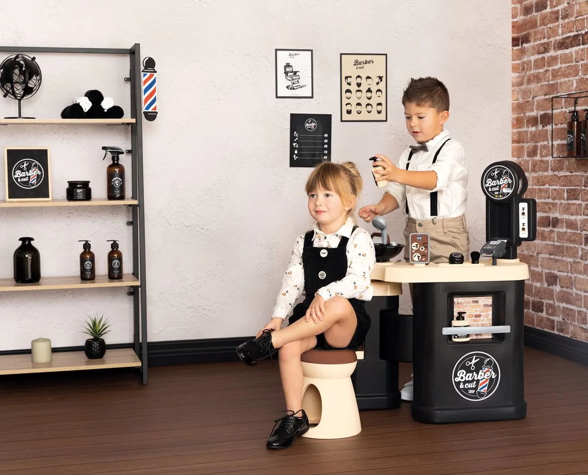 Smoby Barber & Cut Speelgoedkaptafel - Zwart