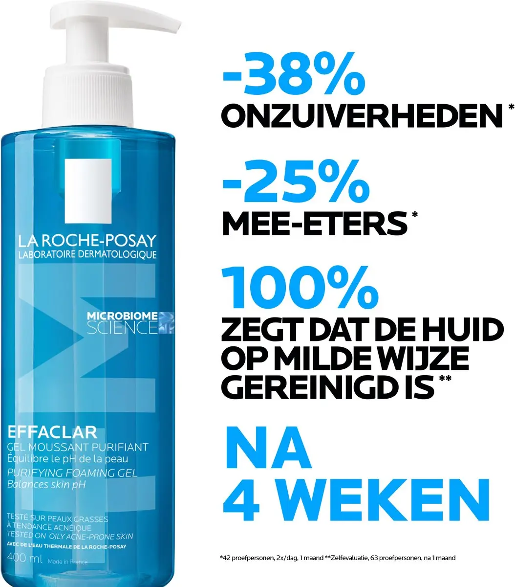 La Roche-Posay Effaclar Zuiverende Reinigingsgel 200ml - 2x400ml
