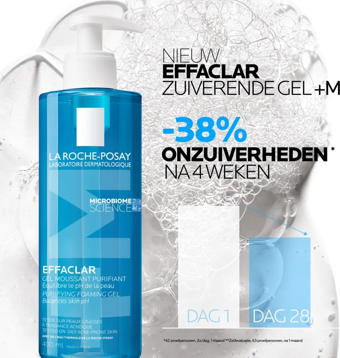 La Roche-Posay Effaclar Zuiverende Reinigingsgel 200ml - 2x400ml