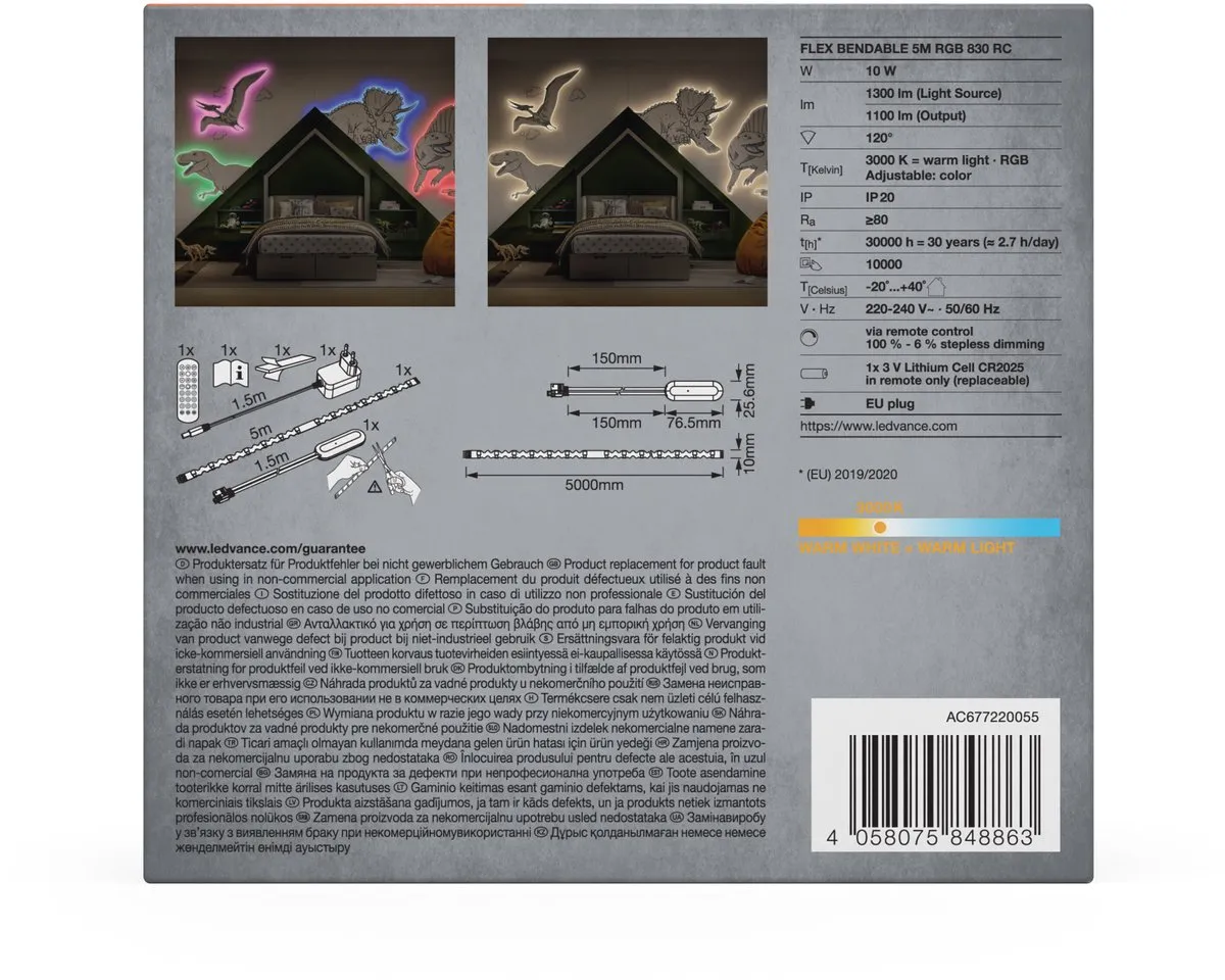 LEDVANCE Flex Bendable RGBW LED Strip 5M - Wit 3000K