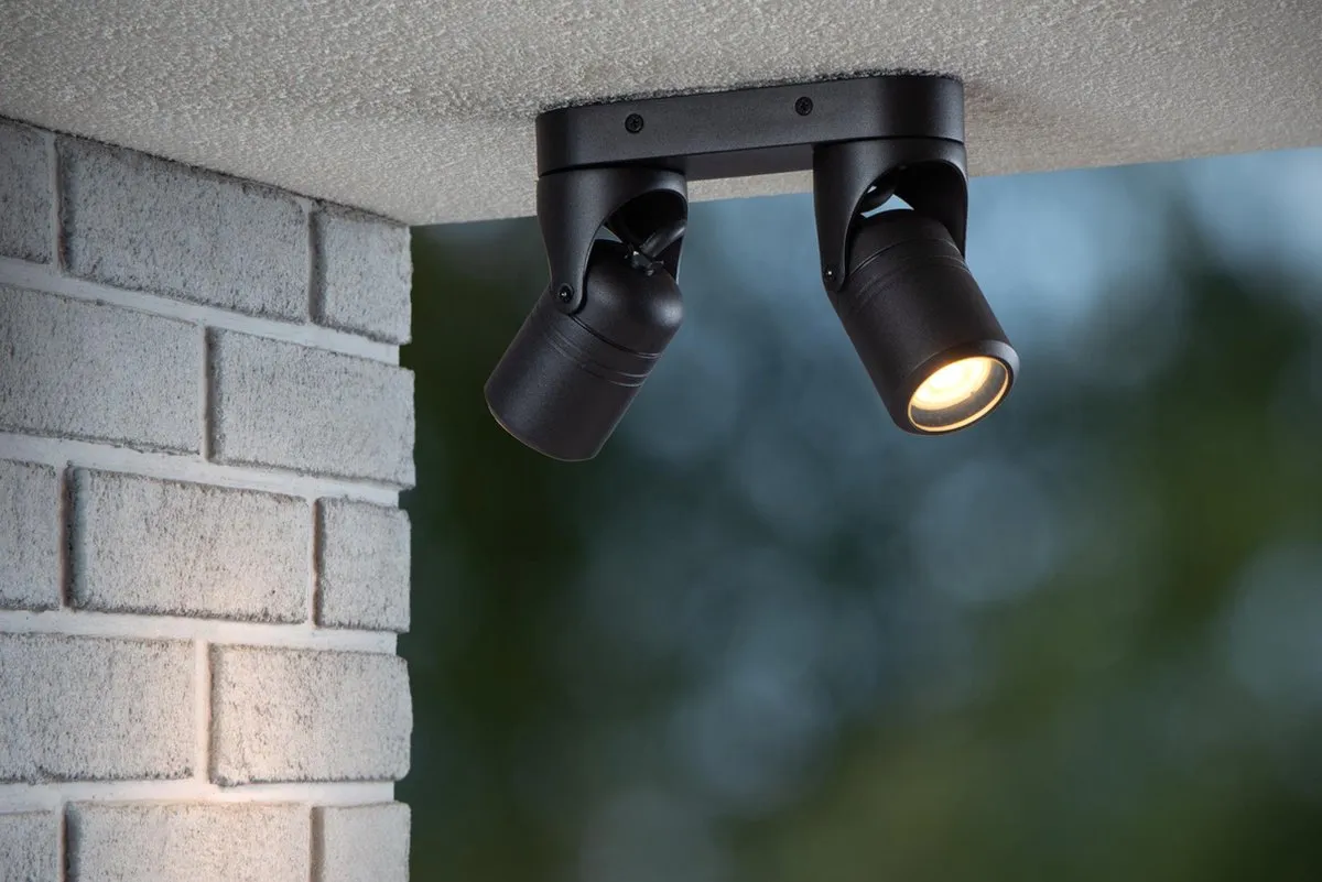 Lucide Niort Plafondspot 2xGU10 IP44 - Zwart