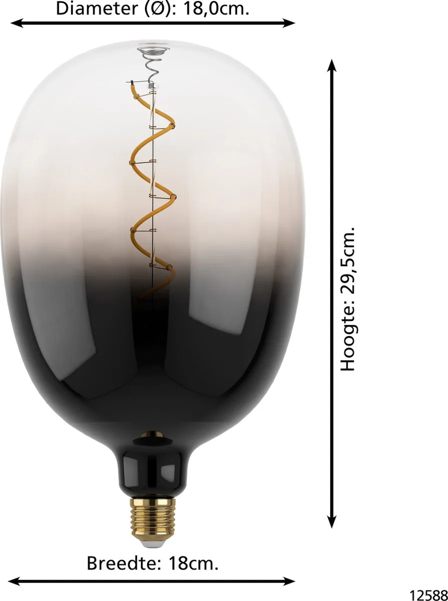 Eglo LED Lamp E27 Rookglas 1800K - 4W - Ø18cm