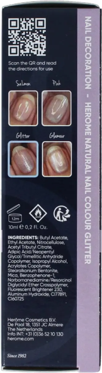 Herome Natural Nail Colour Glitter Nagellak 10ml - Zilver
