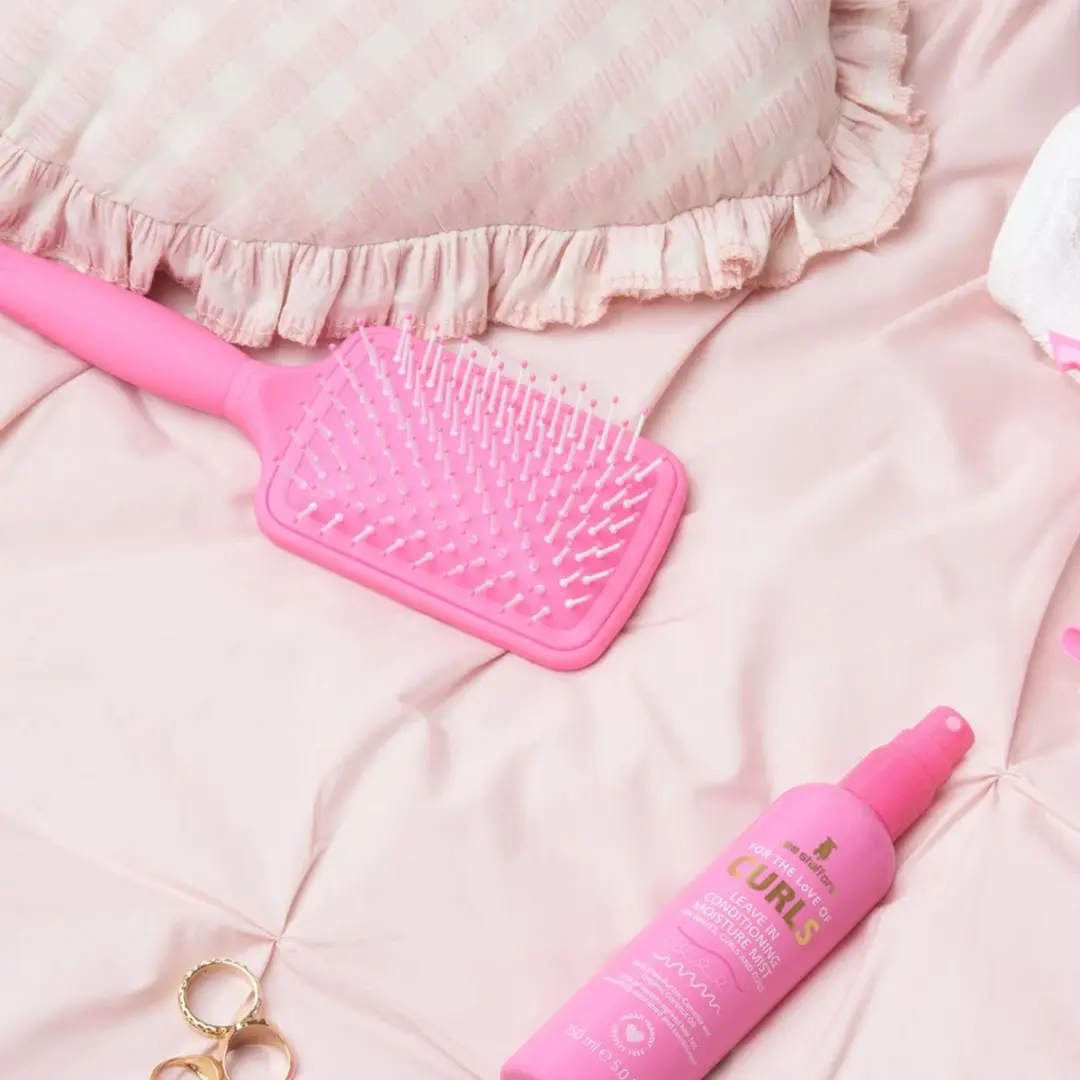 Lee Stafford Curl Wide Pin Paddle Brush - Wit/Roze