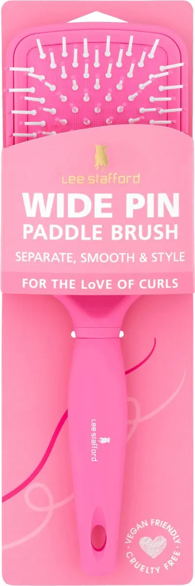 Lee Stafford Curl Wide Pin Paddle Brush - Wit/Roze