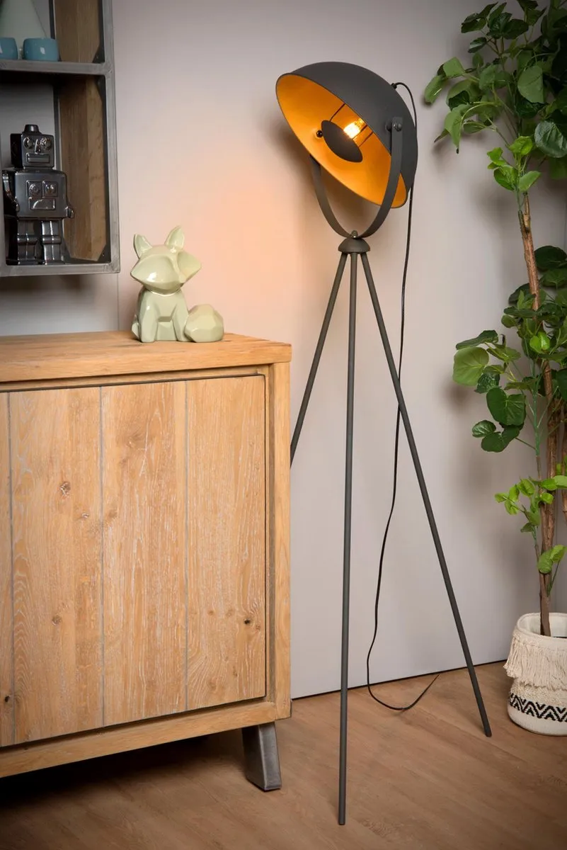 Lucide ALVARO Vloerlamp E27 - Zwart