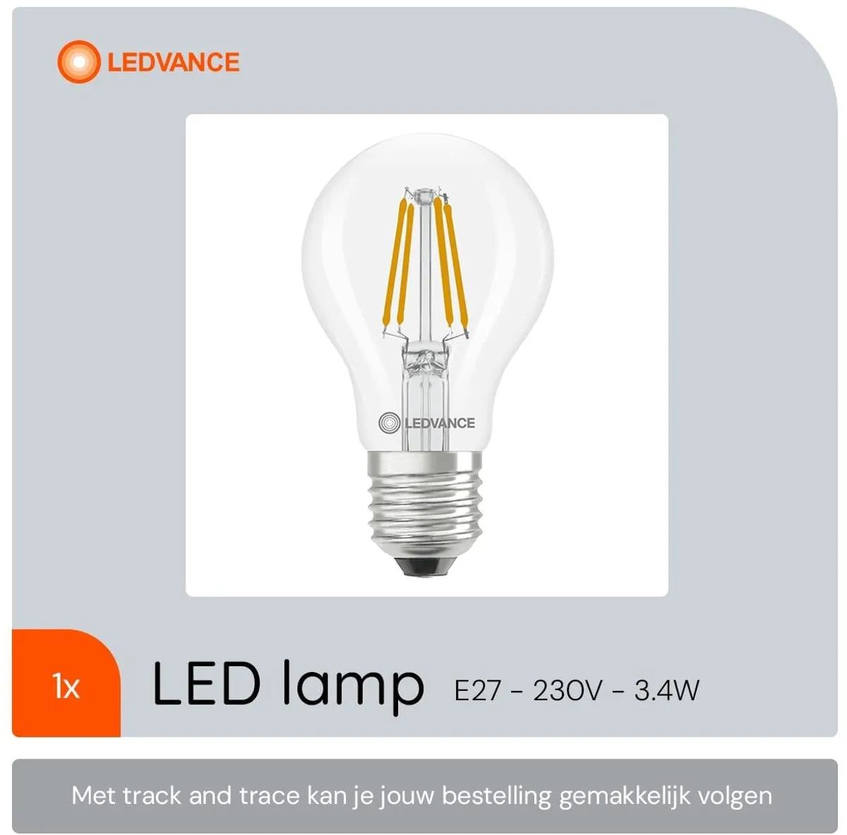 LEDVANCE Classic A60 Filament E27 - 3.4W 470lm 2700K