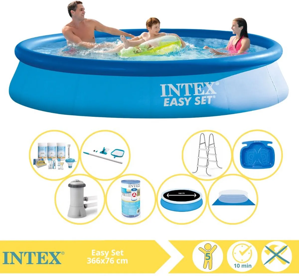 Intex Easy Set 28130NP Opblaaszwembad 366x76cm