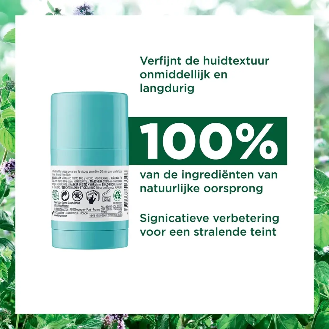 Klorane Organic Mint & Clay Mask Stick 25g