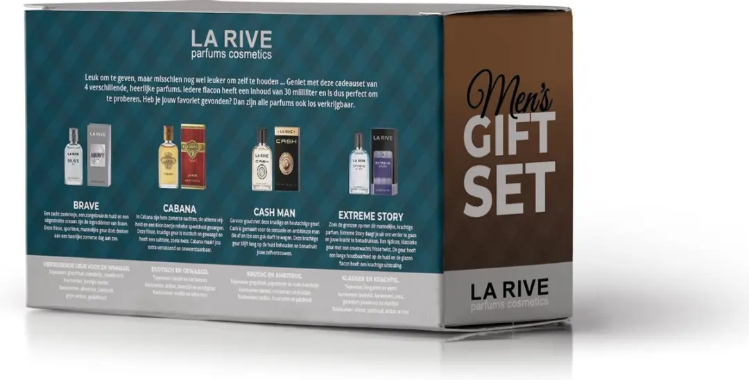 La Rive Men's Eau de Toilette Geschenkset 120ml - 4x30ml