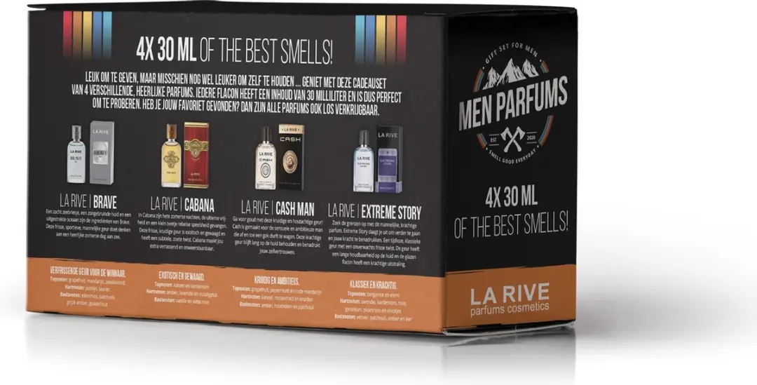 La Rive Men's Eau de Toilette Geschenkset 120ml - 4x30ml - afbeelding 6 van 6