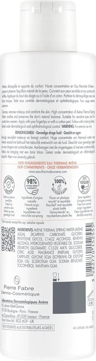 Avène Les Essentiels Reinigingsmelk 200ml - afbeelding 6 van 6