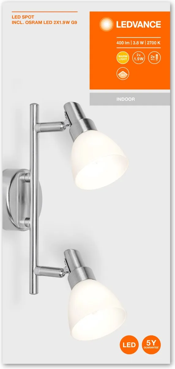 LEDVANCE LED Spot G9 2x2W - Warm wit - Silber - afbeelding 2 van 6
