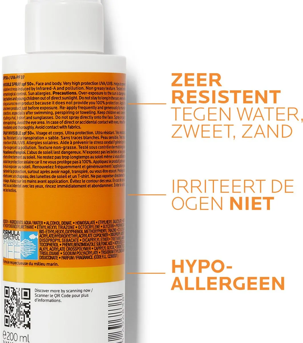 La Roche-Posay Anthelios Onzichtbare Spray SPF50+ 200ml
