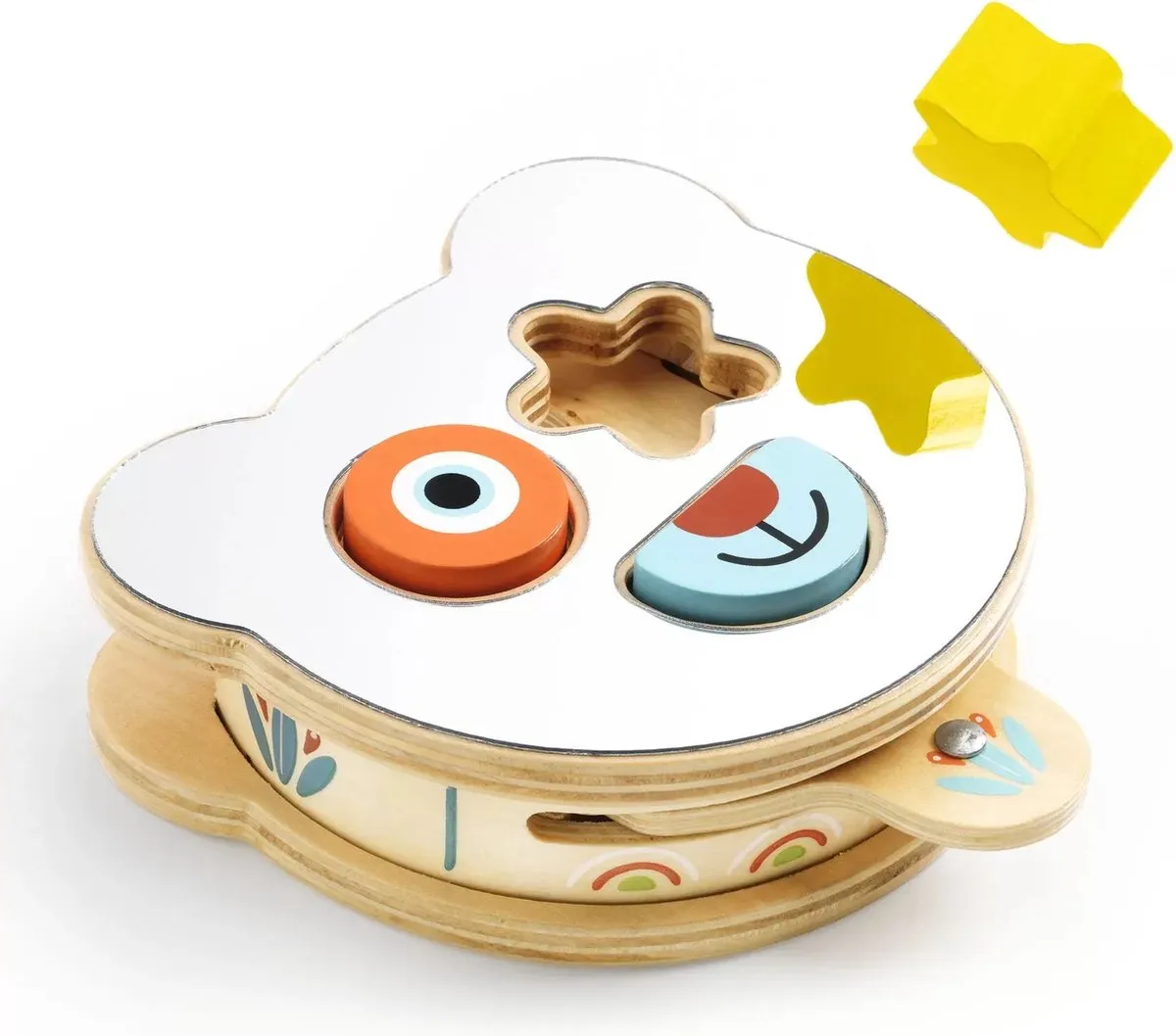 Djeco BabyBoomi Houten Vormendoos met Spiegel DJ06137 - Meerkleurig