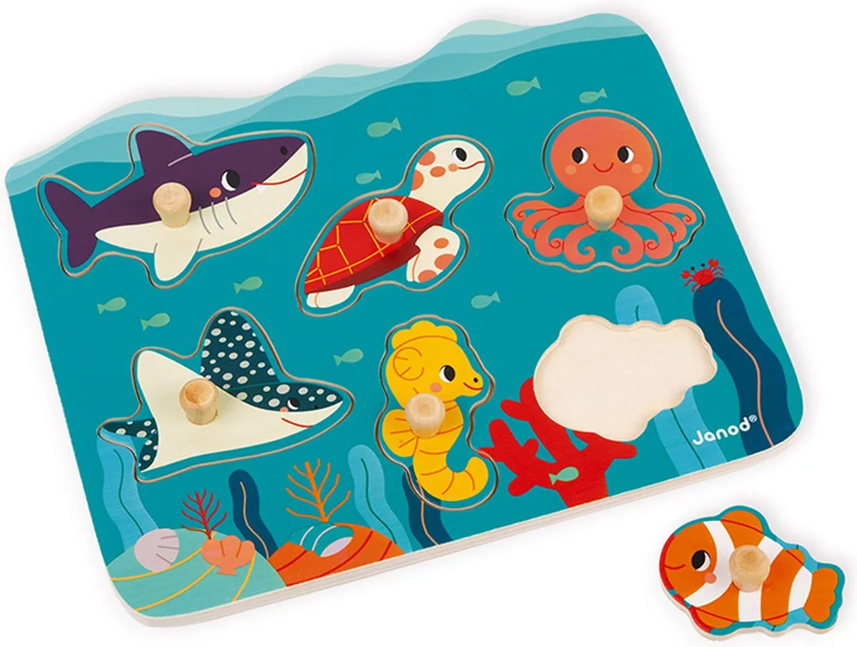 Janod WWF Knoppuzzel Oceaan 6-delig