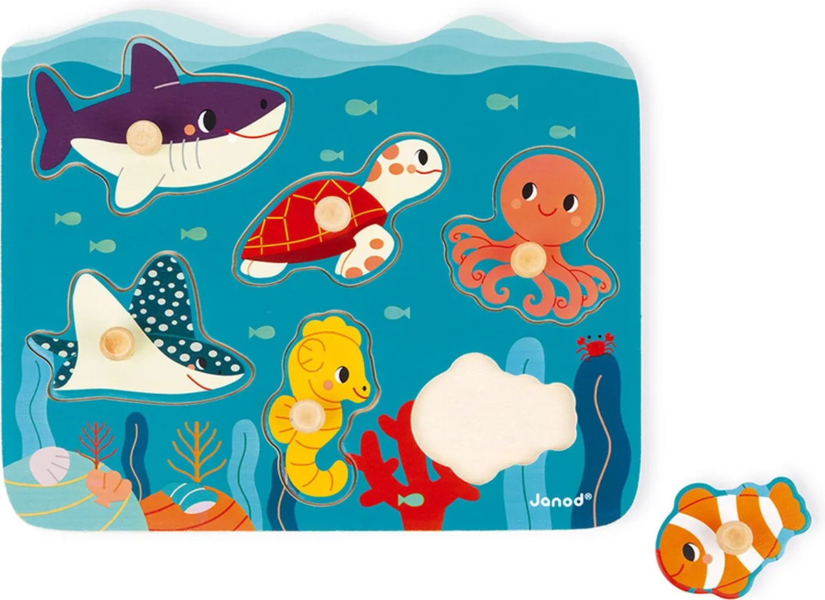 Janod WWF Knoppuzzel Oceaan 6-delig