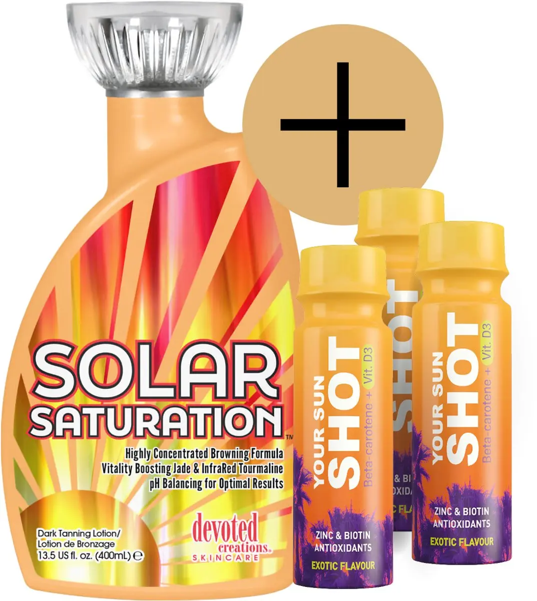 Devoted Creations Solar Saturation + 3 Your Sun Shots Zonnecrème 400ml
