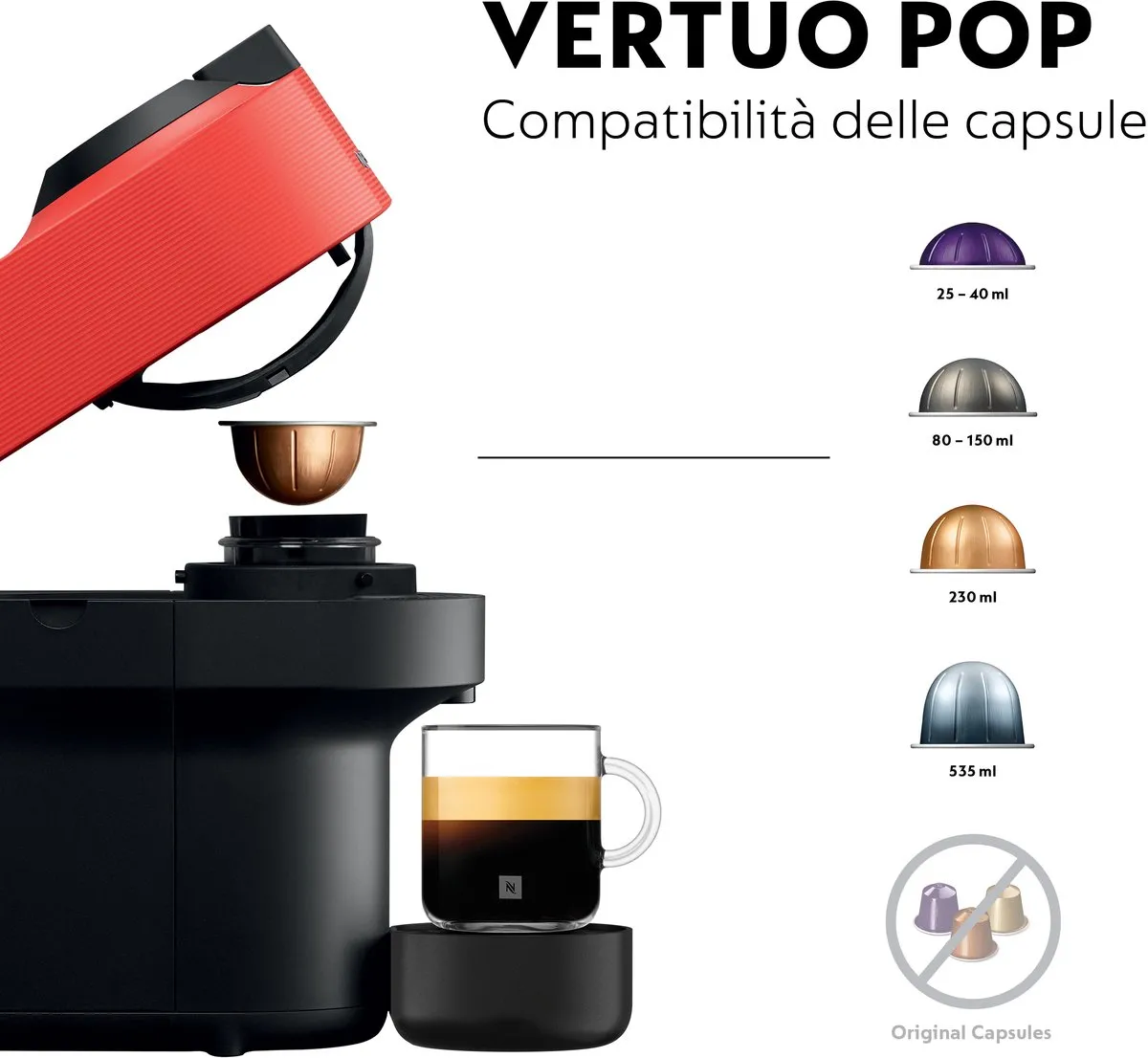 Krups Vertuo Pop XN9205 Koffiecupmachine - 1500W - Rood
