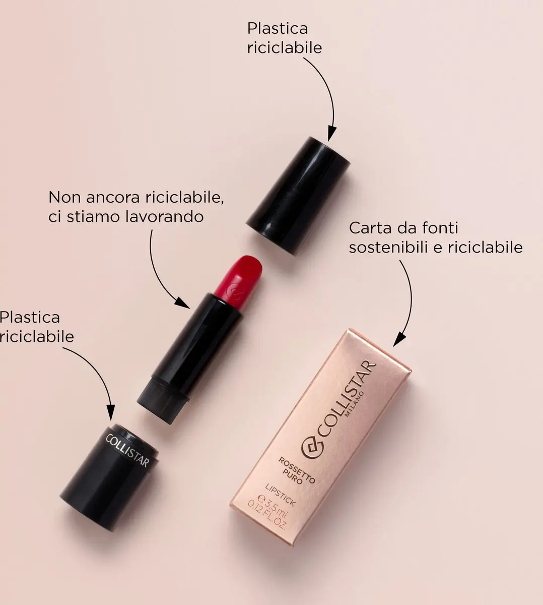 Collistar Puro Lipstick 114 Warm Mauve - 3.5g