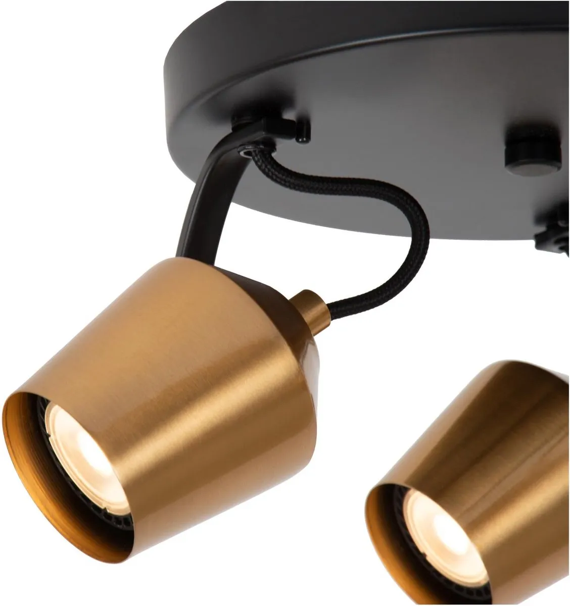 Lucide Emile Plafondspot Ø23cm 3xGU10 - Mat Goud/Messing