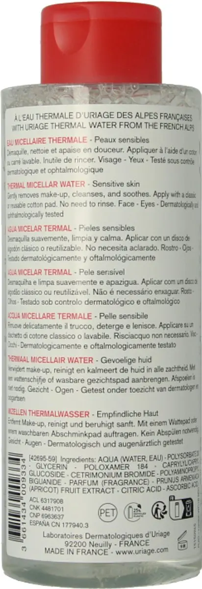 Uriage Eau Thermale Micellair Water 500ml