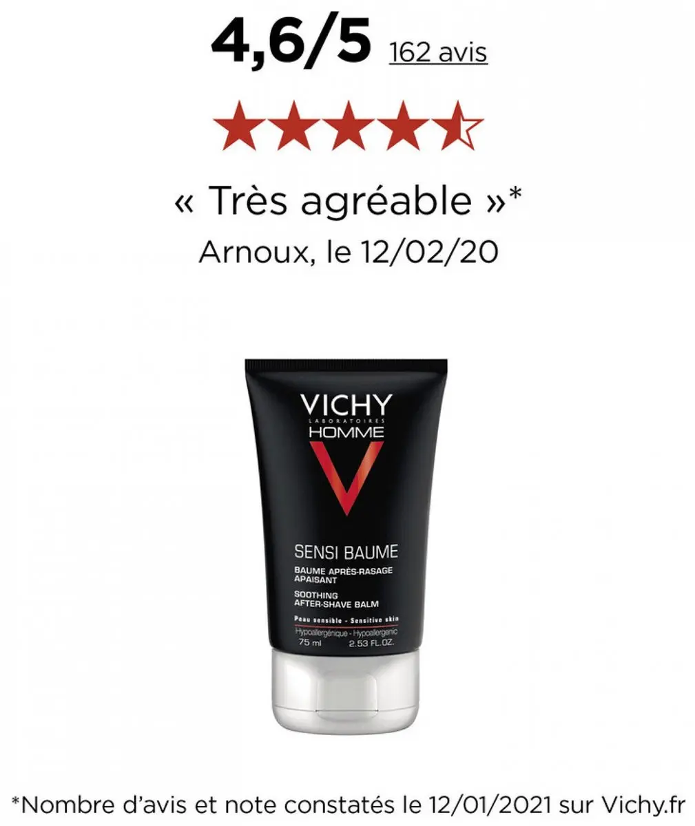 VICHY Homme Sensi Baume Aftershave 75ml
