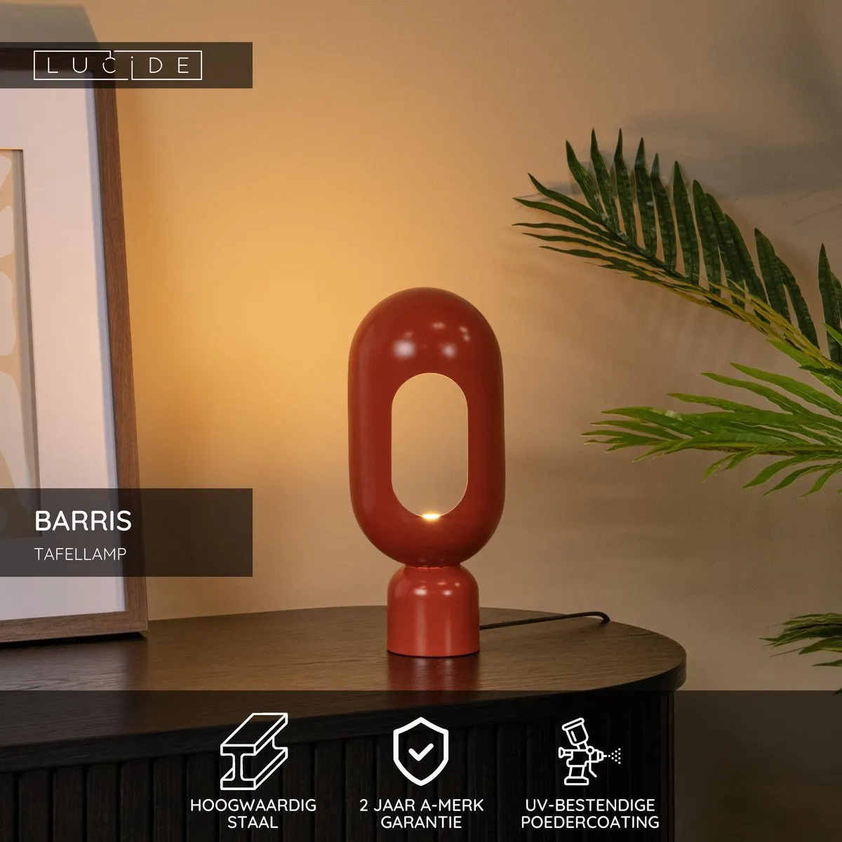 Lucide BARRIS Tafellamp E27 - Terracotta