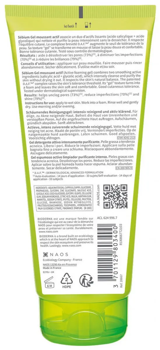 Bioderma Sébium Active Schuimende Gel 200ml