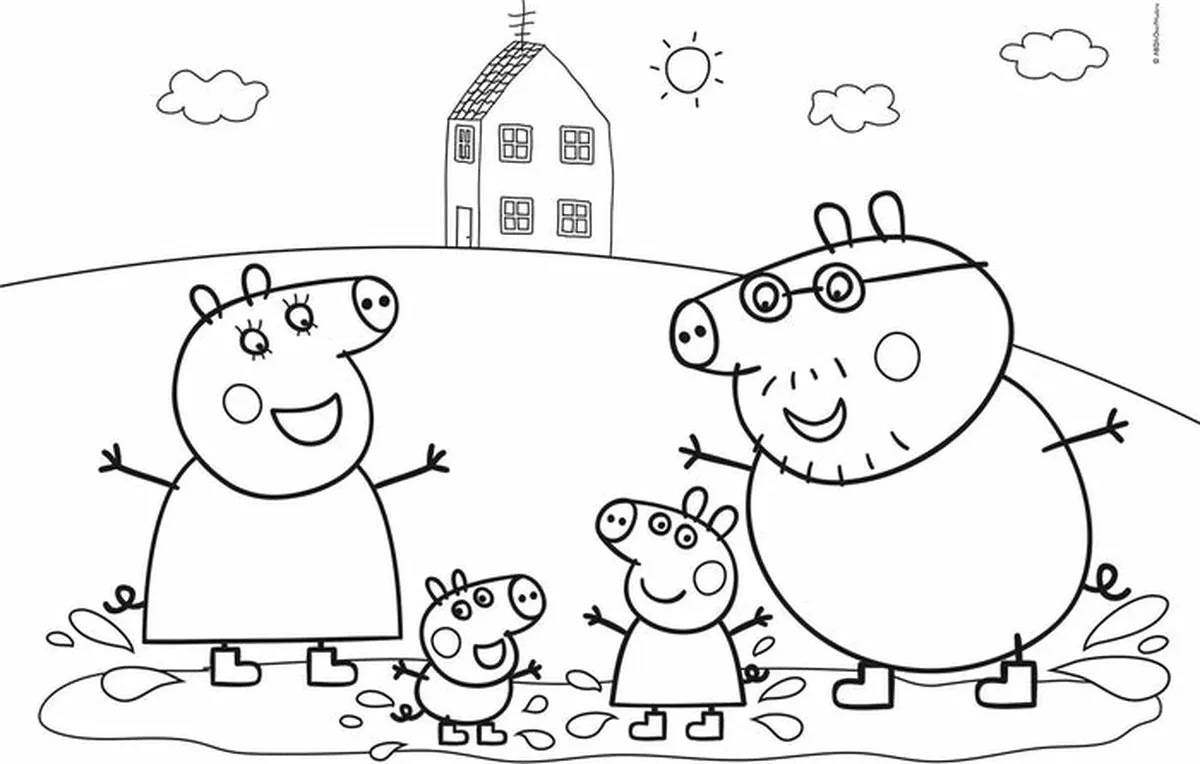 Clementoni Peppa Pig Double Face Coloring Puzzel 60 Stuks