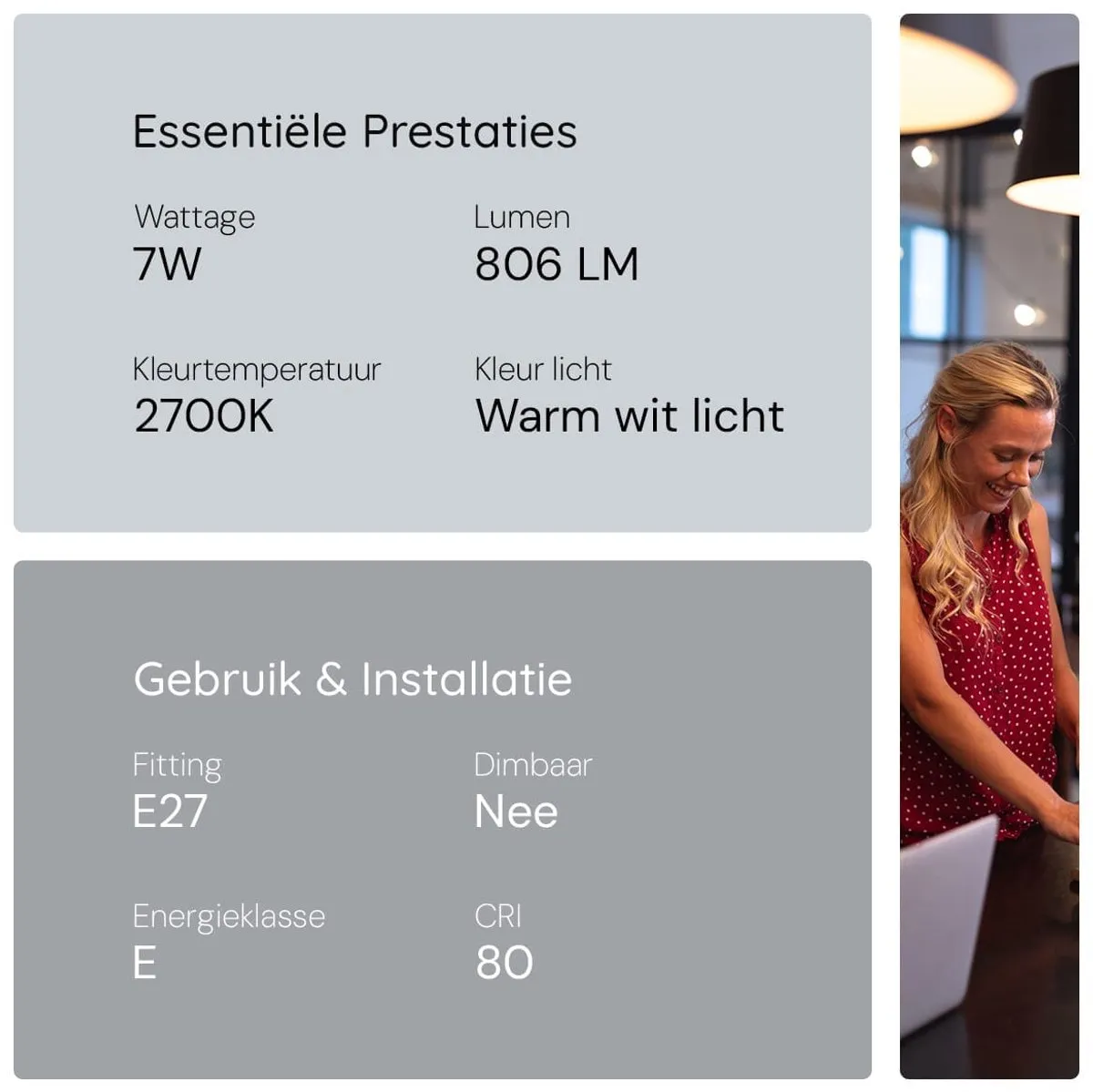 LEDVANCE LED Classic A60 E27 7W 806lm - Warm wit - Ø60mm