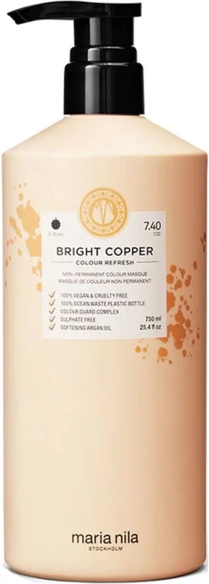 Maria Nila Colour Refresh 5.4 Bright Copper Permanent Haarverf 750ml - Oranje