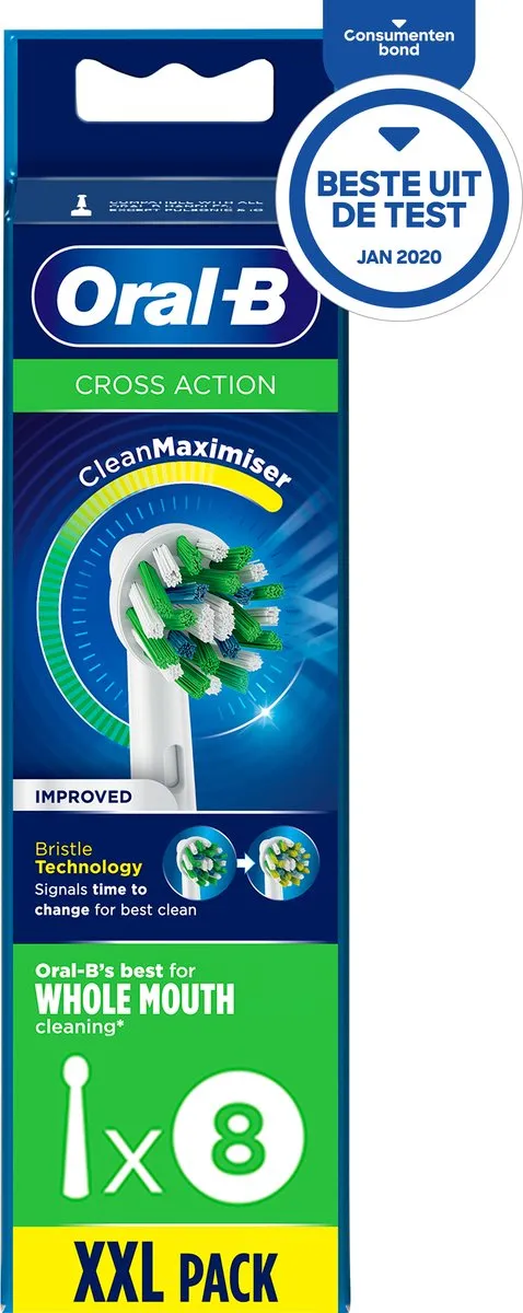 Oral-B CrossAction Opzetborstels 8 Stuks - Wit - afbeelding 6 van 6