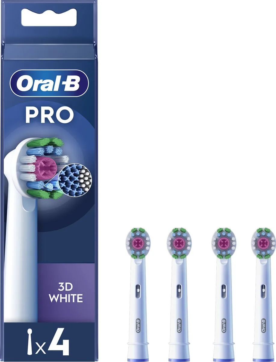 Oral-B 3D White Pro Opzetborstels CleanMaximiser 4 Stuks