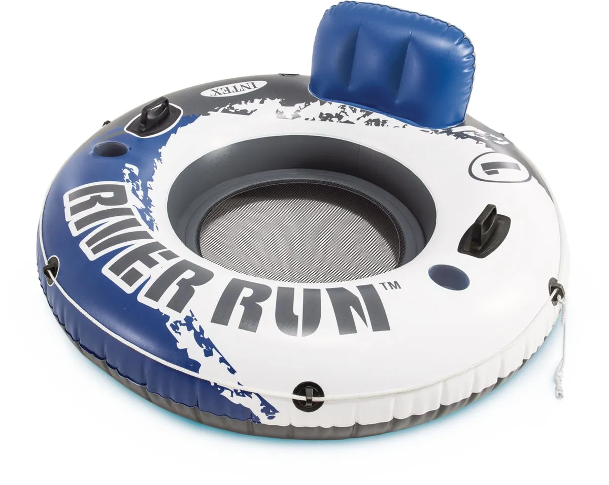 Intex River Run 1 Opblaasboot 135cm - Donkergrijs/Wit/Blauw