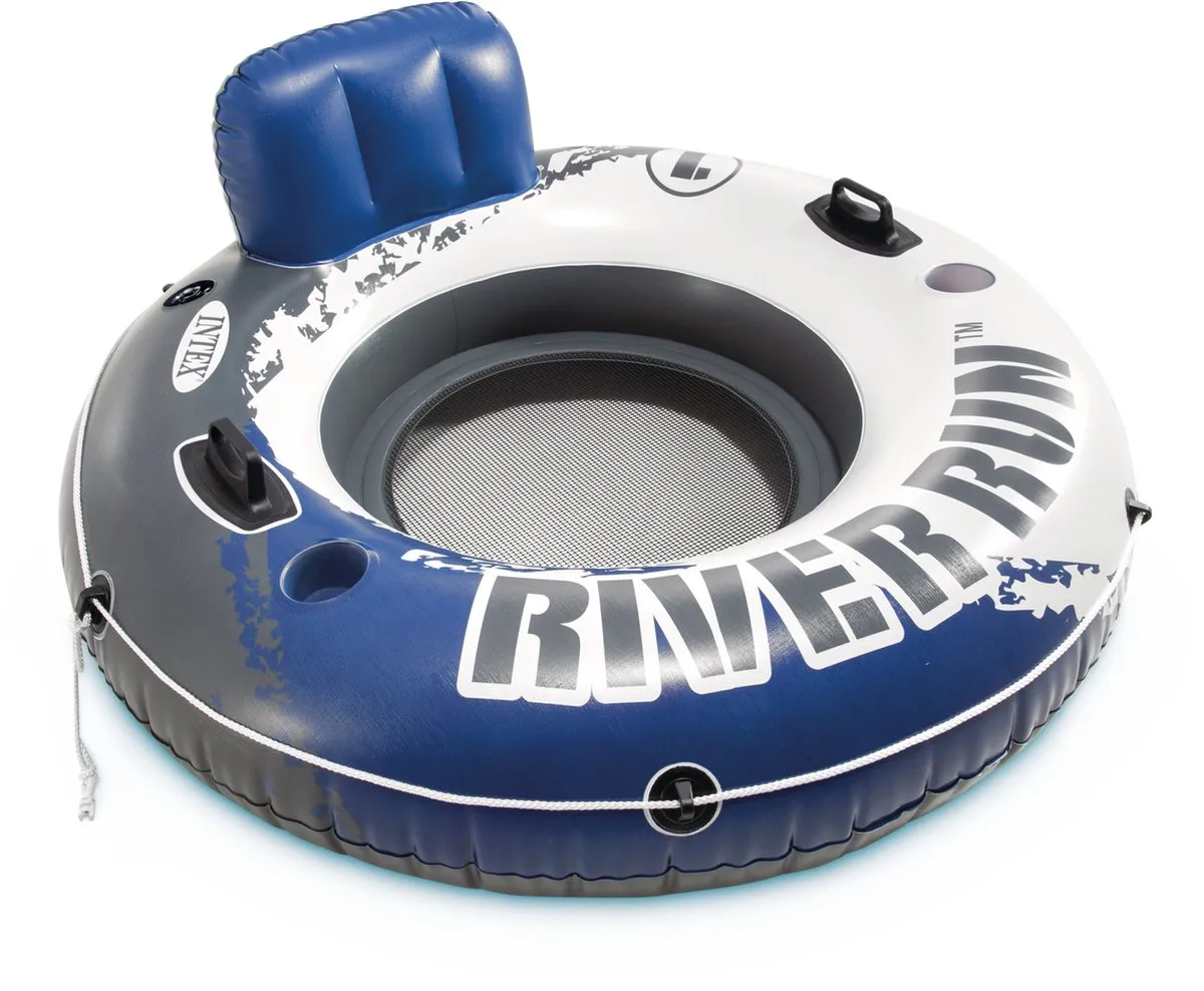 Intex River Run 1 Opblaasboot 135cm - Donkergrijs/Wit/Blauw