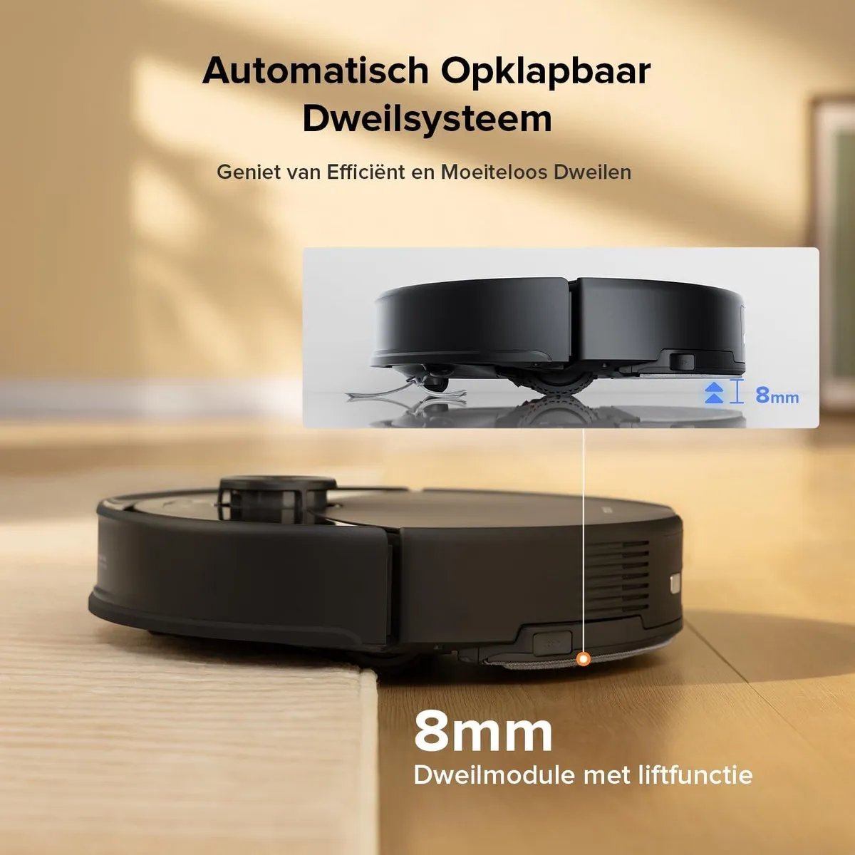 Roborock Q10 S5 Robotstofzuiger– 10000 Pa Zuigkracht–Dubbele Anti-klitfunctie–VibraRise 2.0-Systeem– 8 mm Dweillift– PreciSense LiDAR-navigatie–Obstakelvermijding– APP–Zwart-2 Dweilen