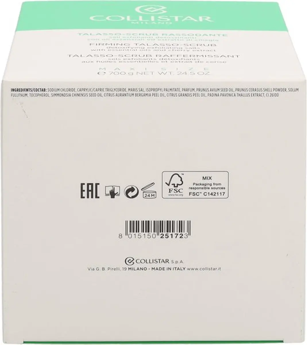 Collistar Firming Talasso Scrub 700ml - Met Cherry Extract