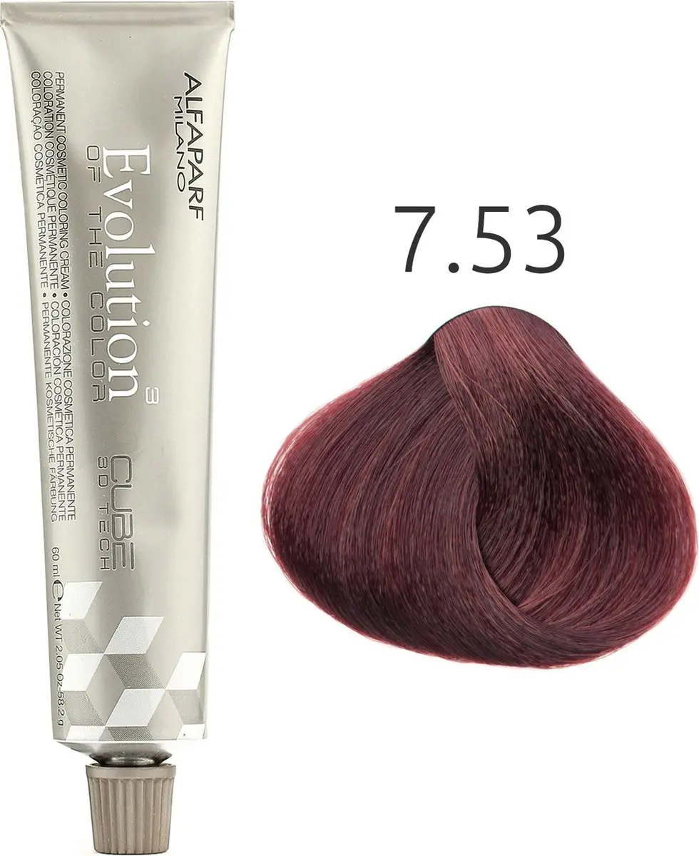 Alfaparf Milano Evolution of the Color 7.53 Permanent Haarkleuring 60ml - Zwart