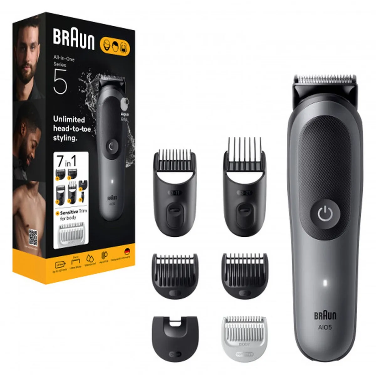 Braun S5 AIO5520 Tondeuse - Hoofd - Zwart/Grijs