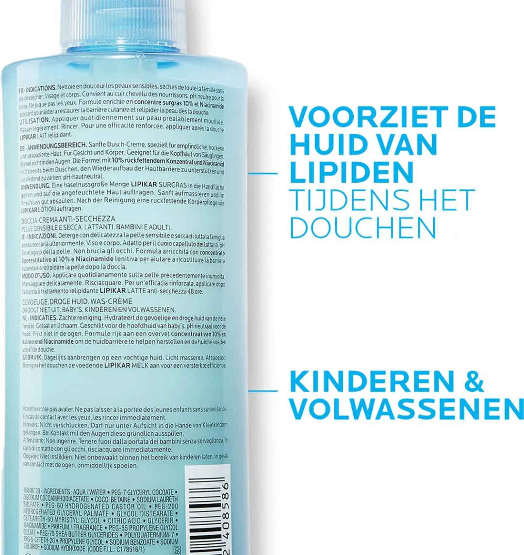 La Roche-Posay Lipikar Douchemiddel 400ml