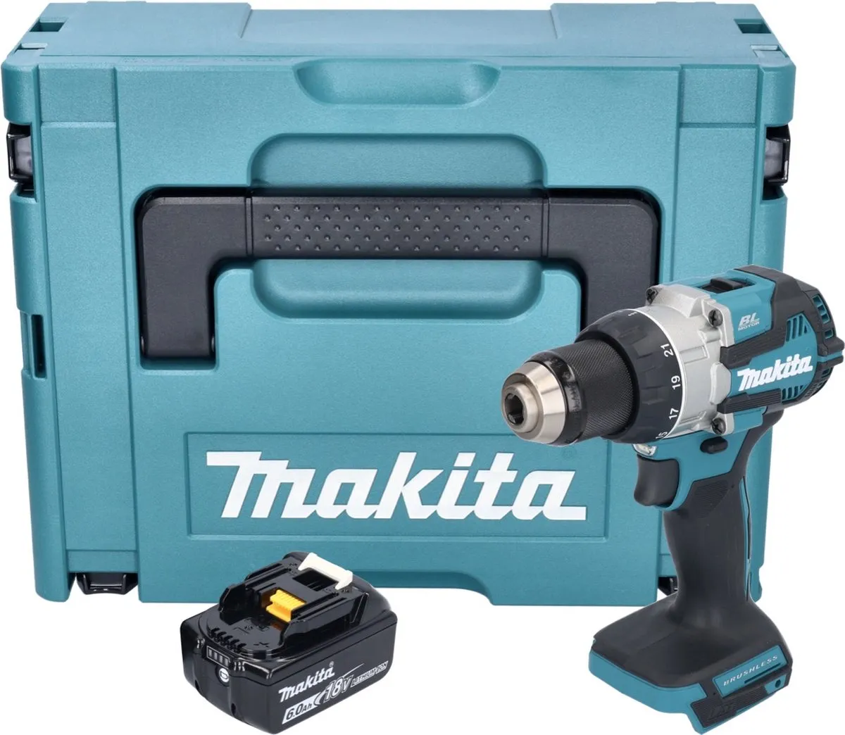 Makita DDF489 G1J Accuboormachine 18V 73Nm Borstelloos - 21 standen - 6.0Ah - afbeelding 4 van 5