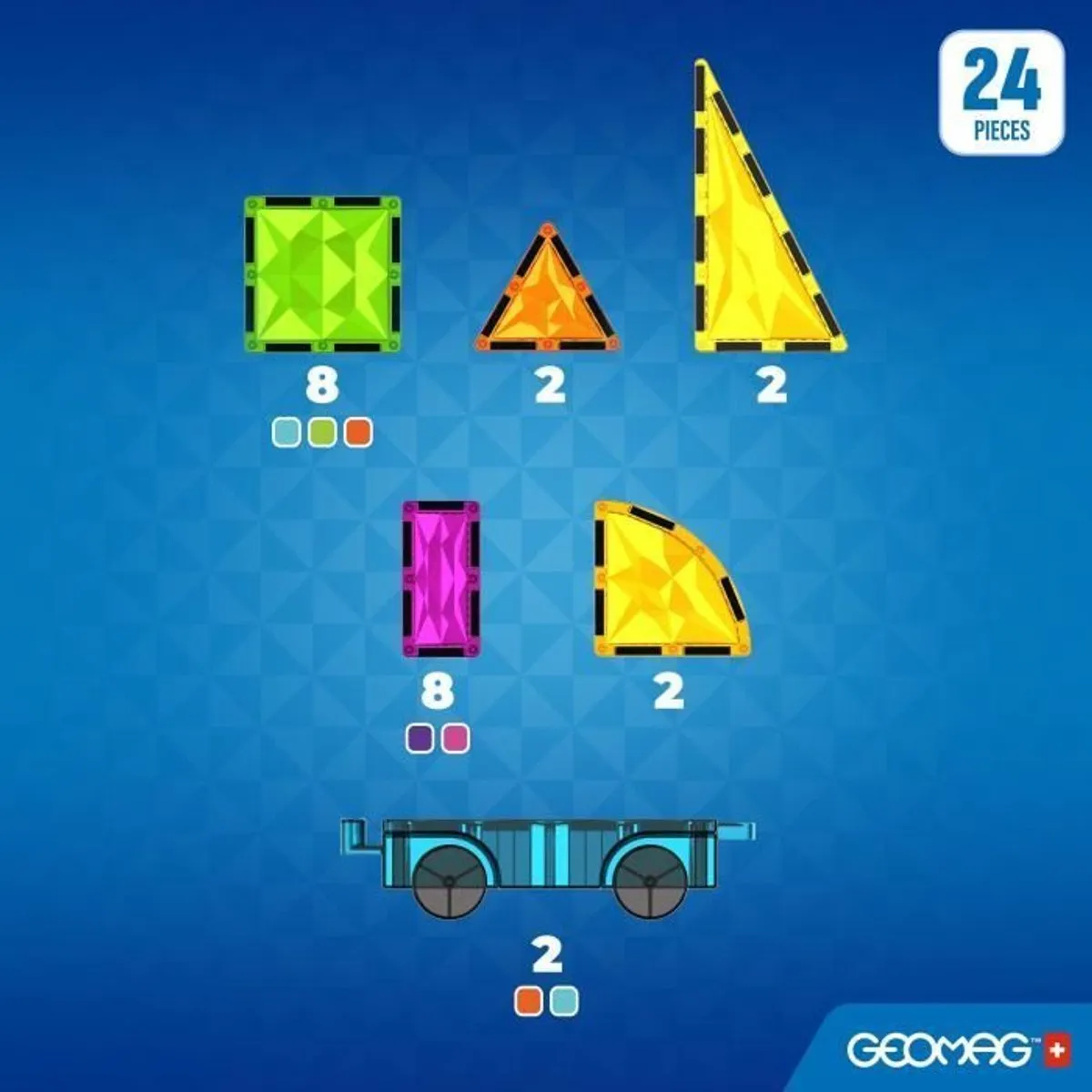 Geomag Magnetische Tegels Kristal 24 Stuks