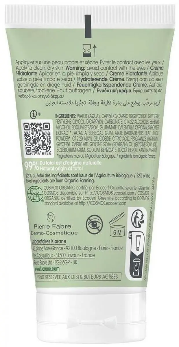 Klorane Bébé Bio Verzorgende Crème 50ml