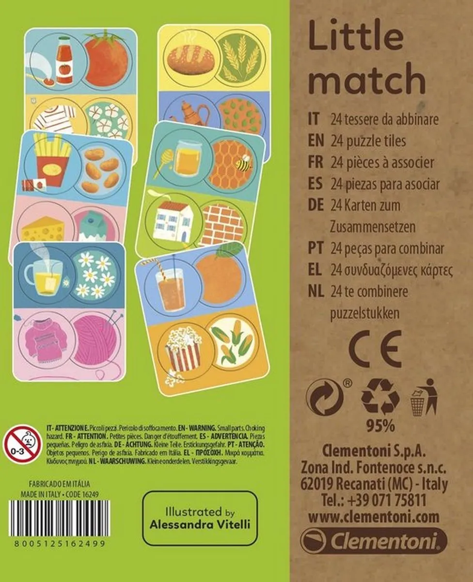 Clementoni Little Match Junior Puzzel 24-delig - Multi kleur