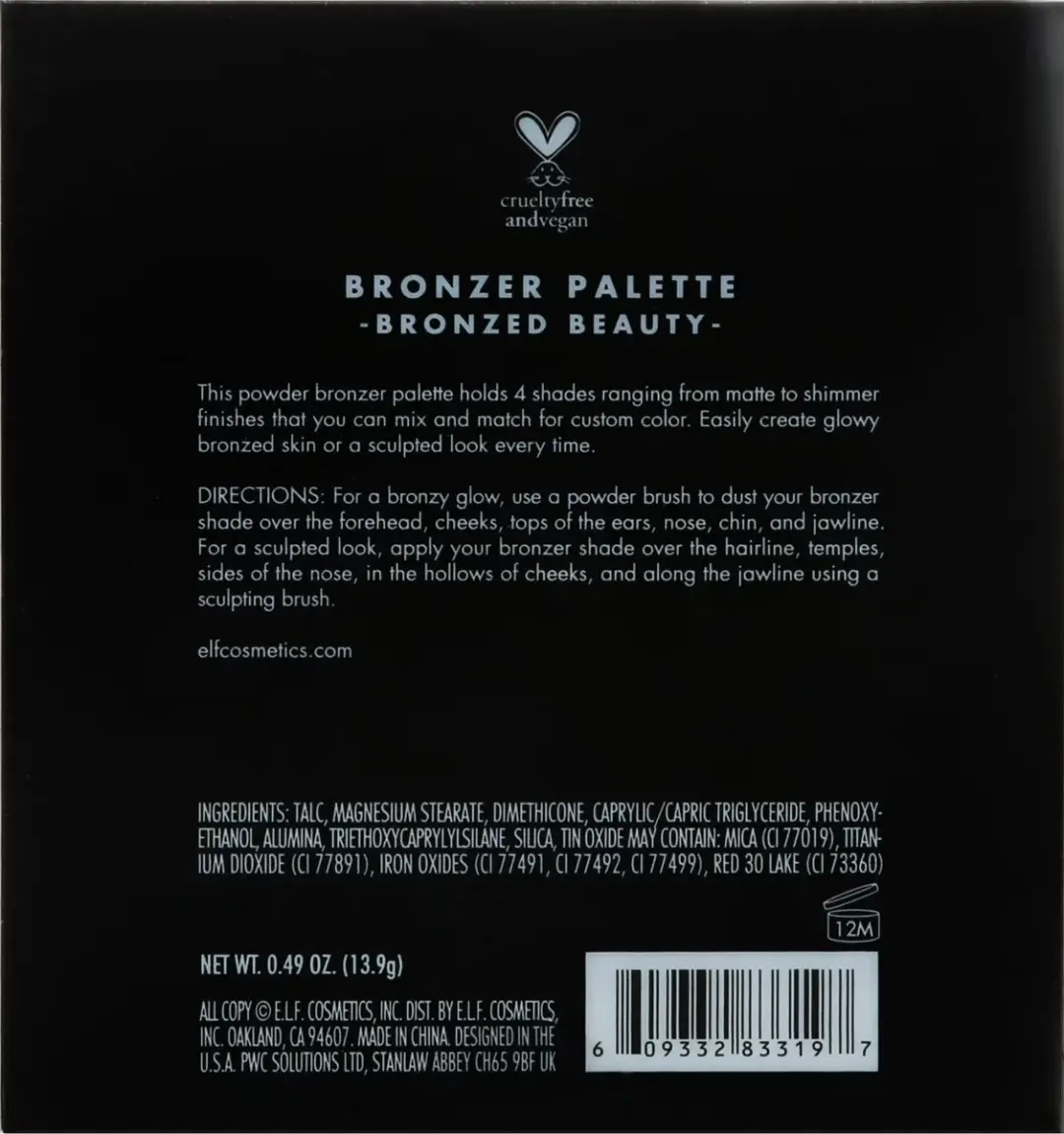 ELF Cosmetics Bronzer Palette Bronze Beauty 16g - 3 Huidskleuren